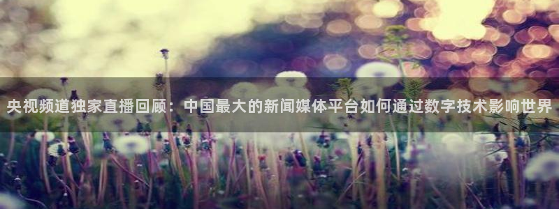 鲸鱼体育直播在线观看：央视频道独家直播回顾：中国最大的新闻媒体平台如何通过数字技术影响世界